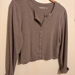 Abercrombie & Fitch Taupe Button-Down Shirt